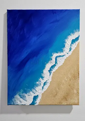 Hand-painted Ocean Beach Texture art Acrylic on Canvas