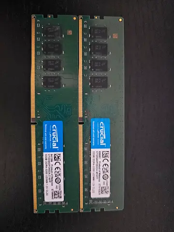 Crucial 64GB DDR4 3200MHz UDIMM RAM sticks (2 x 32GB)