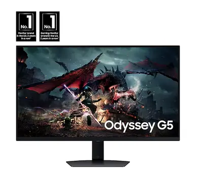 32 inch Odyssey G5 DG502 Gaming Monitor, 2K QHD IPS Display, 180Hz Refresh Rate, 1ms (GtG) Response