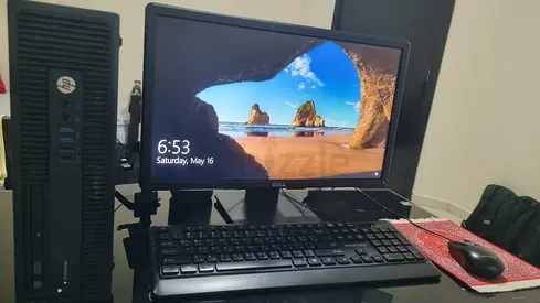 Full PC Setup: HP i5 EliteDesk PC + Dell Monitor, Keyboard  Mouse