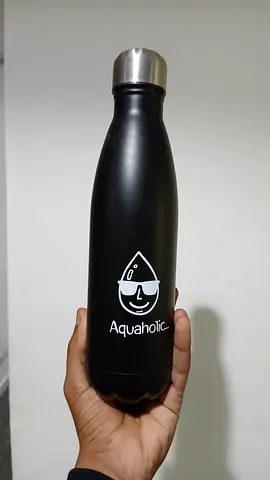 Black Aquaholic Insulated Stainless Steel Water Bottle (500ml)