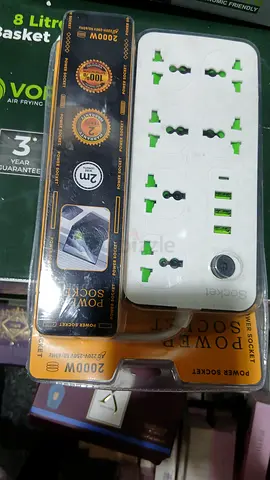 Multi-socket Power Strip with USB Ports (Unused, in Packaging)