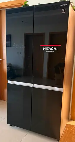 Hitachi 4-Door Refrigerator in Black Glass – Excellent Condition