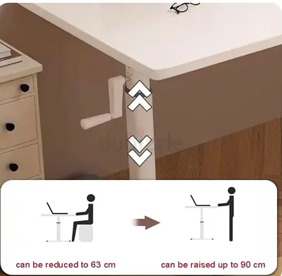 Adjustable Height Crank Table / Desk (63–90 cm)