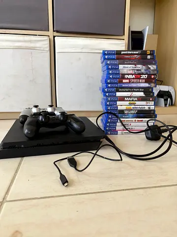Sony PS4 Slim with 2 Controllers and 19 Games (Ready to Play)