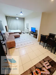 Furnished Studio Apartment for Monthly Rent – ​​Al Rashidiya 3 | Ajman 📍 Ajman One Towers 