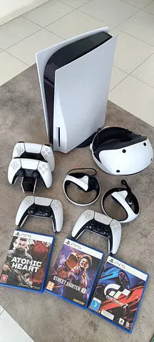 PS5 Console Bundle with 4 Controllers, PS VR2, and 3 Games