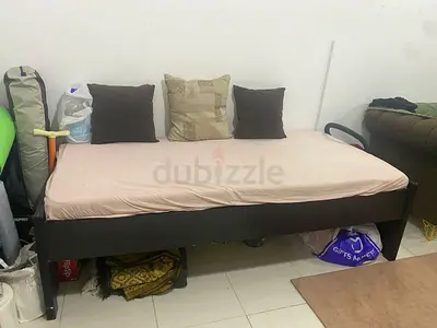 Single wooden daybed with mattress - dark finish - must go today