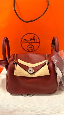 Brand new Hermès Mini Lindy in Rouge H with Palladium Hardware, full set with receipt and complete p