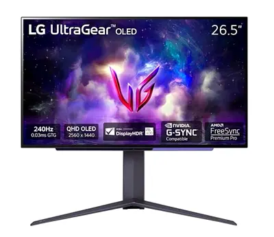 LG UltraGear 27GS95QE-B is a 27-inch OLED gaming monitor (26.5 viewable) featuring a QHD (2560x1440