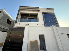 For rent in Al Zahia area, first occupancy, five master bedrooms, two living rooms, majlis, main kit