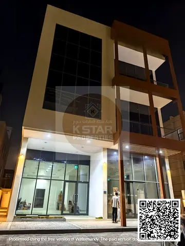 FREEHOLD 6309 SQ FT BUILT UP CONTEMPORARY ARCHITECTURE COMMERCIAL VILLA G+2+ ROOF. WIH ELEVATOR ACCESS CENTRAL AC IN AL TALLAH 2 AJMAN.