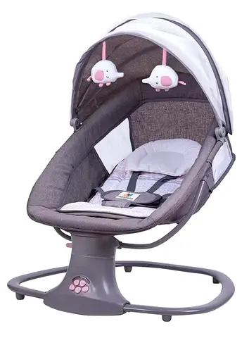 Baby rocker/soothing swing with canopy and toys - gently used