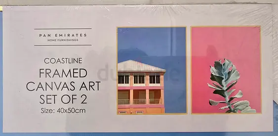 Coastline Framed Canvas Art Set of 2 (40x50cm) - Brand New