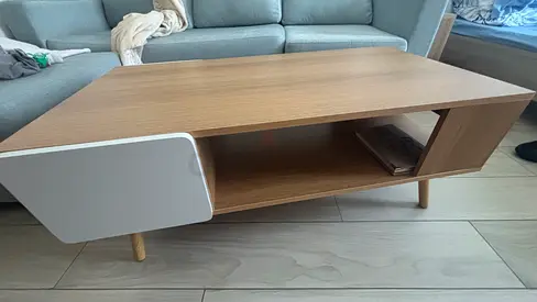 Minimalist Oak TV Stand / Coffee Table with Storage