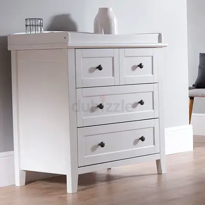 SILVER CROSS White Wooden Changing Table with Drawers - Excellent Condition