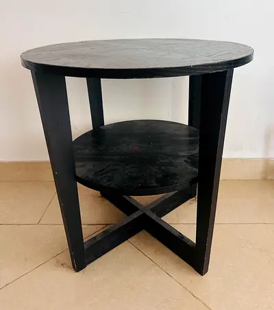 Wooden small round table