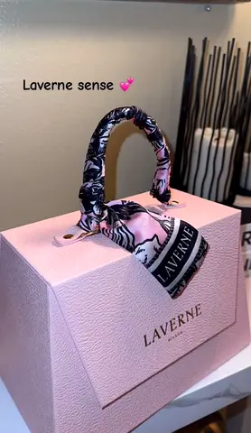 Laverne pink textured box handbag with scarf-wrapped handle - like new