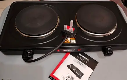 Olsenmark Double Electric Hot Plate | Portable 2-Burner Cooker