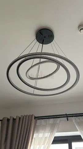 Modern LED Ring Chandelier - 3-Tier Ceiling Light : 4 light modes controlled with remote