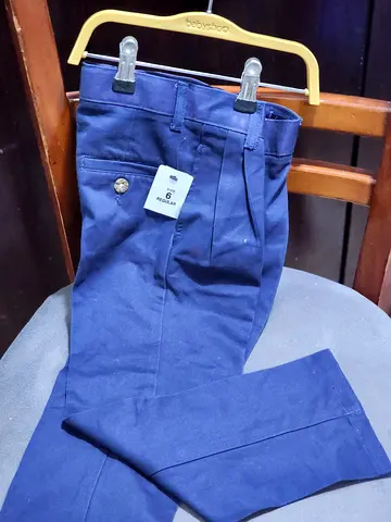 **Kids Navy Blue Formal/Twill Pants – Size 6 Regular**