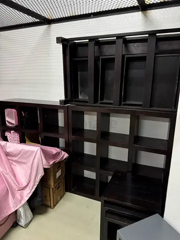 Luxury Sitting Room Furniture Set - 4 Sturdy Dark Wood Units (Used)