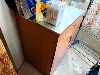 kitchen table with aluminium top, 75cm (L) x 55cm(D) x 90cm (H) at through a way price