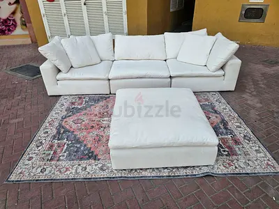 Marina home feather filled sofa with footstool
