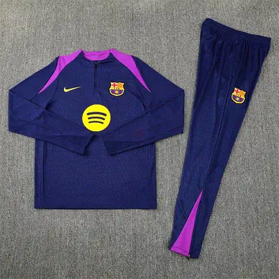 FC Barcelona navy training tracksuit top and pants - mens size (used)