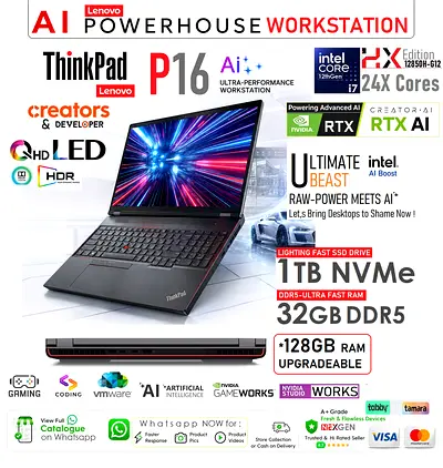 THINKPAD P16 i7 12850HX + RTX AI Workstation - Extreme  - CAD - Creators - xps precision zbook p1 x1