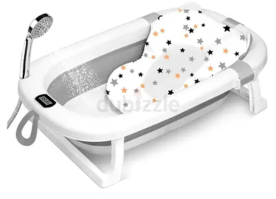 Collapsible Baby Bathtub with Support Pillow – Portable Foldable Bath Tub (Like New)