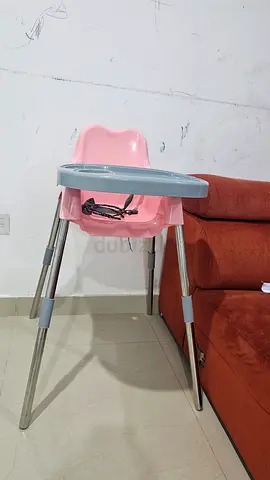 Baby high chair - pink with tray