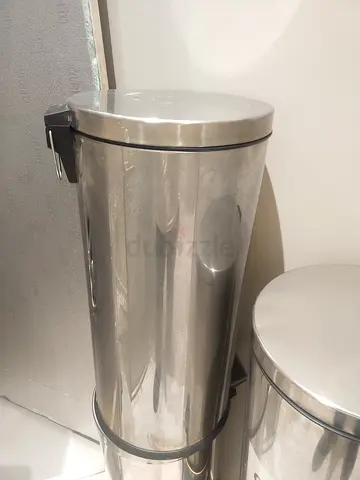 Stainless Steel Pedal Bin - Tall slim trash can (used)