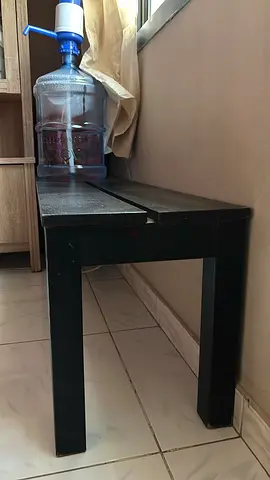 Simple black wooden bench — sturdy entryway or hallway bench