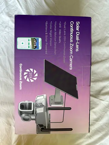 Solar Dual-Lens 20X Continuous Zoom Security Camera (Solar  Battery Powered)