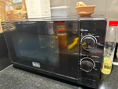 Used microwave oven (interior good condition) - best working condition. Little rust on the borders.