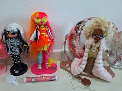 Set of 10 Fashion Dolls with Accessories - Good Condition
