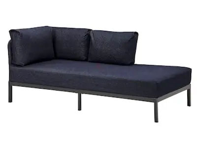 IKEA Modern Dark Grey Left-Arm Chaise Lounge Sofa (Single Arm)