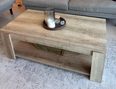 Rectangle Coffee Table - Neutral Wood Style