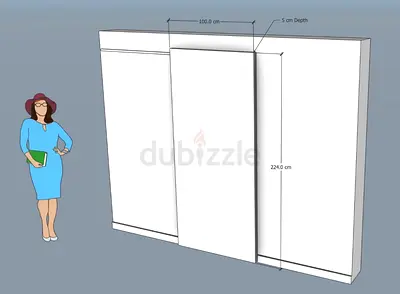 Customized Kitchen Sliding Door - 224cm High x 100cm Width Panel (White)