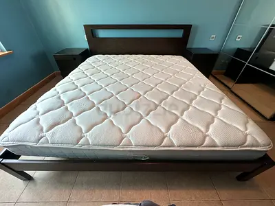 Must Sell - Queen bed frame with mattress and nightstands