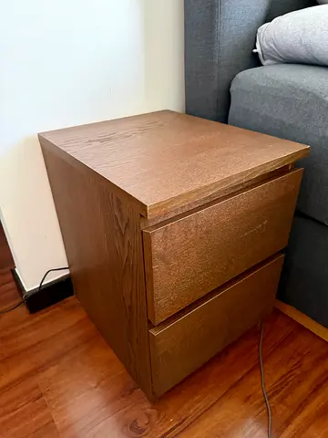 IKEA Malm Chest of 2-Drawer Bedside Table / Nightstand - Brown