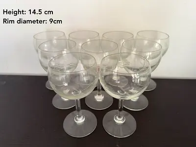 31 Antique Vintage Etched Crystal Glasses (different sizes)