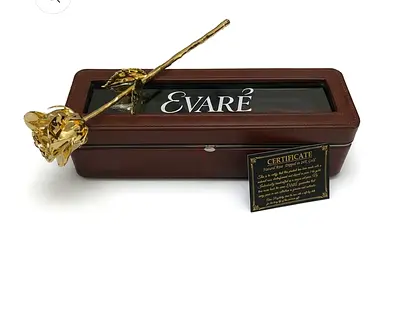 Evaré Gold-Plated Preserved Rose with Display Box  Certificate