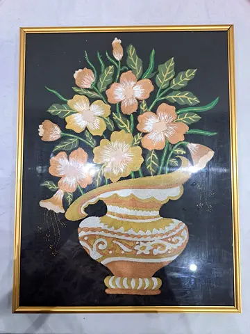 Art- Flowers- Metallic Painting
