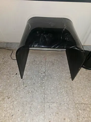 Black Curved Side Table / Stool - Modern Minimalist
