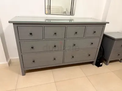 Grey 8-Drawer Wooden Dresser / Chest of Drawers (IKEA)
