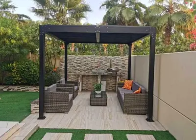 Pergola aluminium grey outdoor furniture garden furniture