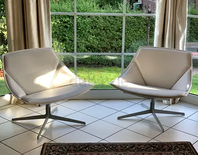 x2 FRITZ HANSEN  Space Lounge Chair armchair by Jehs+Laub, 2007s design