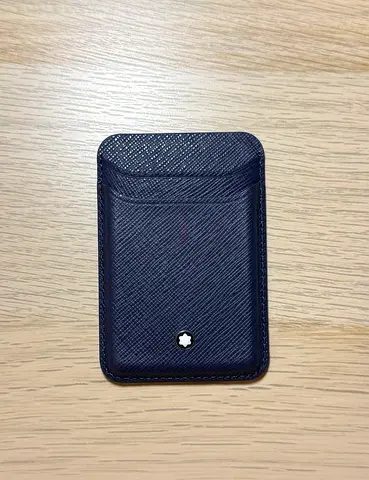 Montblanc Card Holder 2cc for iPhone with MagSafe in Sartorial Leather - Navy (New-Never used)